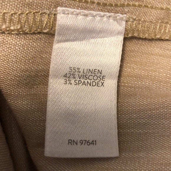 J Jill Linen Stretch Tan Pant SZ L - Picture 7 of 8